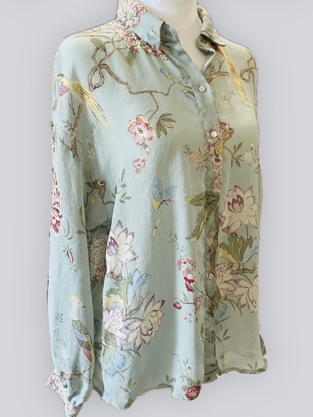H&M Birds/Floral button Down